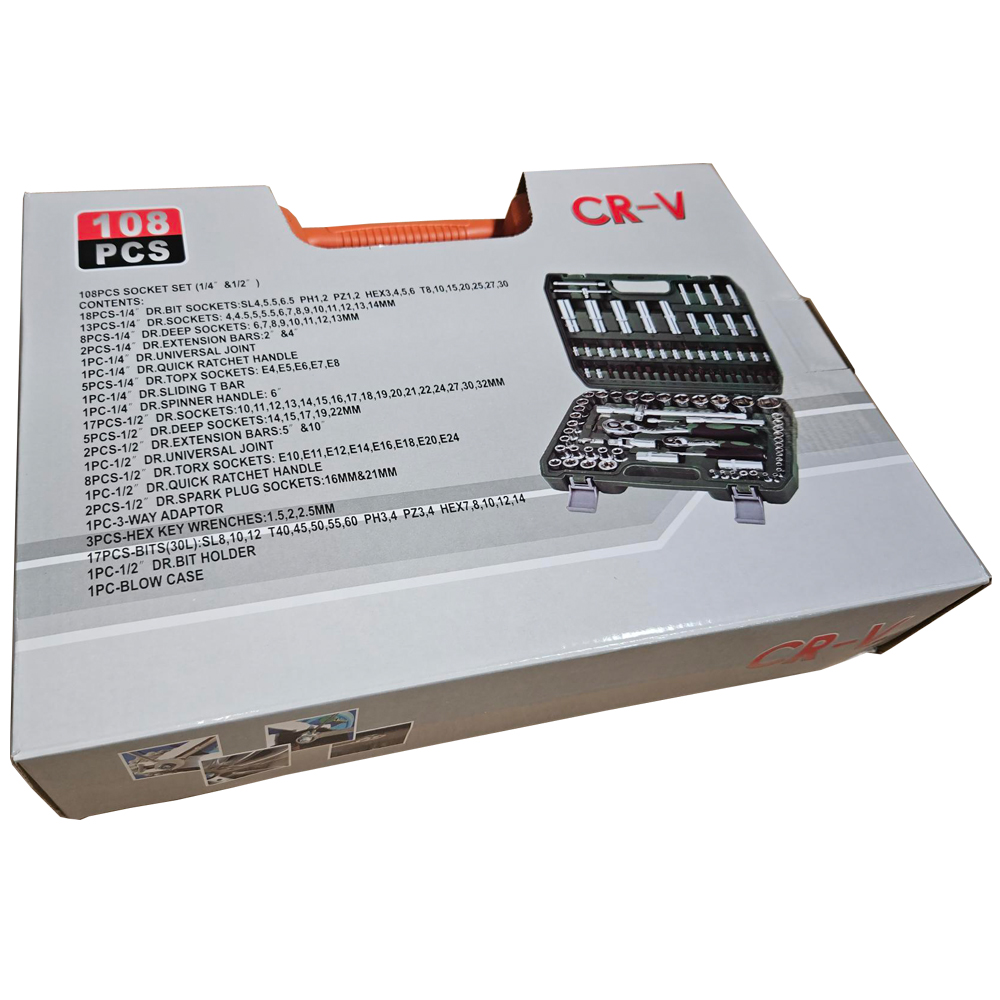 108PC Socket Set 1/2'' & 1/4'' - TOOL14