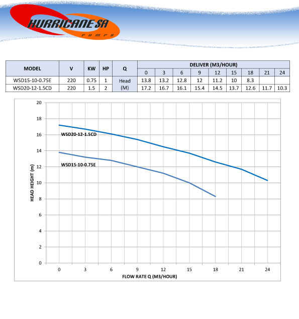 Submersible Pump 220V 0.75KW (WSD15-10-0.75E)